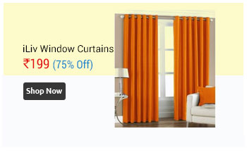 iLiv Orange Solid Eyelet Window Curtain(Set Of 2)  