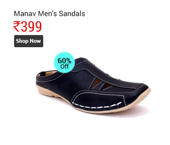 Manav Men's Black Backless Sandals  