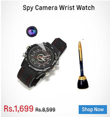 Safety King Spy Camera Wrist Watch + Free Pierre Cardin Sixth Sense Gold
