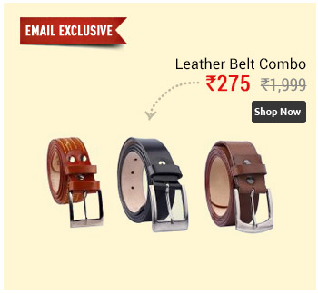 Combo Of 3 Leather Belts Black,Brown & Tan color  