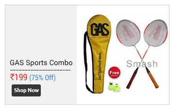 GAS - Smash Badminton Set of 2 Racquet + Cover + Shuttlecock  