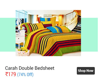 Carah Multi Colored Striped Double Bedsheet With Two Pillow Covers CRH-DB153  