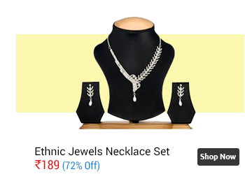 Ethnic Jewels Silver Alloy Earring & Necklace Set (Ey-358)  