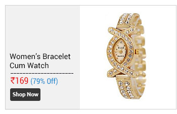 American Diamond Studded Wrist Bracelet Cum Watch - Women                      