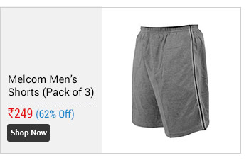 Melcom Automation Hosiery Casual Shorts - Pack of 3                      