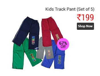 kids cotton track pant set of-5