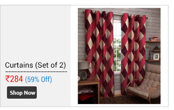 iLiv New Maroon Check Curtains (Set Of 2)  