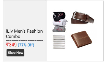 iLiv Fashion Men's Formal Belt,Wallet,3-Pair of Sock and Handkerchief Combo  