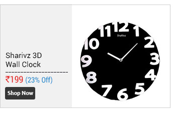 Sharivz 3d Wall Clock Available In Four Colours.  