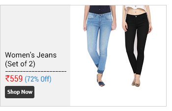 Women's Blue & Black Skinny Jeans Combo (Set of 2)  