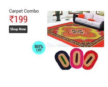 Combo of Quilted Carpet with 3 Mats(CP034)  