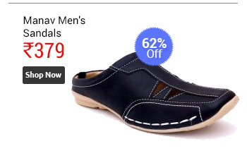 Manav Men's Black Backless Sandals  
