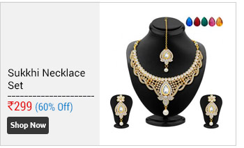 Sukkhi Divine Gold Plated AD Necklace Set with Set of 5 Changeable Stone  