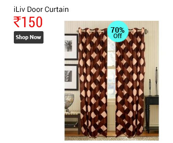 iLiv Polyester Multicolor Checkered Eyelet Door Curtain  