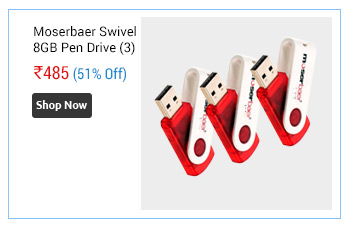 Moserbaer Swivel 8GB Pack of 3 8 GB Pen Drive (Red)  