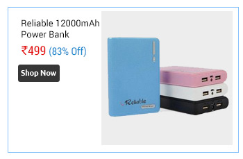 Reliable 12000 mAh Leather Diary Dual USB Powerbank with LED Torch - Assorted Colors - 6 Months Warranty