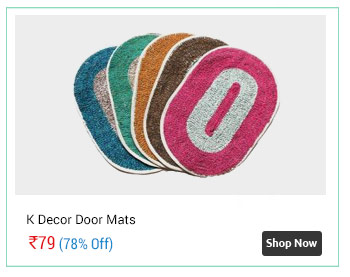 K Decor Cotton Door Mats (12 x 18 Inches) Multicolour Set of 4  