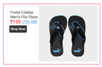 Puma Colaba Men's Black and Blue Flip Flops  