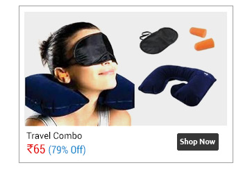 3in1 Travel Set-Air Neck Pillow Cushion Car-EYE MASK Sleep Rest Shade-Ear Plugs  