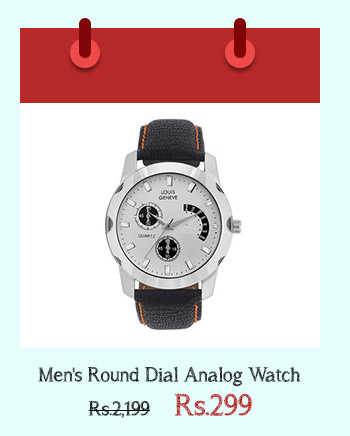 Men's Round Dial Analog Watch