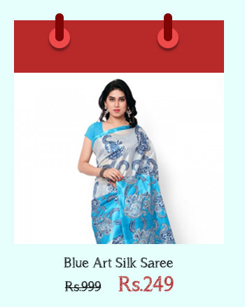 Blue Art Silk Saree