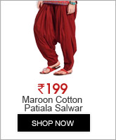 Maroon Cotton Full Patiala Salwar