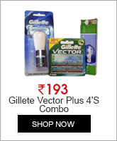 Gillete Vector Plus 4'S Cartridge + Shaving Brush + Shaving Gel 60G