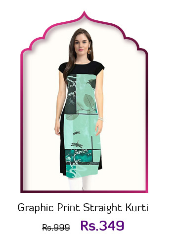 Graphic Print Straight Kurti