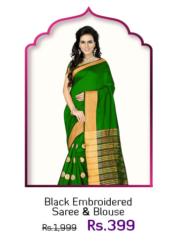 Black Embroidered Saree & Blouse