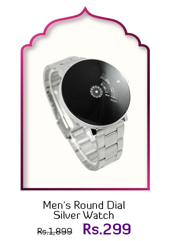 Men's Round Dial Silver Watch