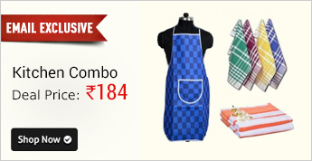 Combo - Kitchen Apron, 2 Hand towel & 6 Napkin
