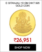 E Gitanjali 10 GM 24KT 995 Purity Laxmi Gold Coin
