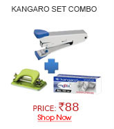 Combo Set Kangaro Stapler no.10 + Stapler Pins + Paper Punch Machine DP-52