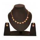 Touchstone Floral Gold Plated Necklace Set (FGNSA196-01A--Y)
