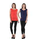 Ektara Women's Purple n Red Top Combo
