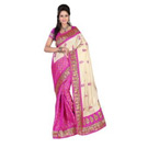 F&U Floral Print Berhampuri Handloom Art Silk Sari
