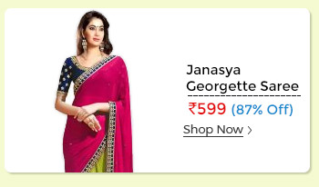 Janasya Multicolour Georgette Embroidered Wedding Wear Saree  