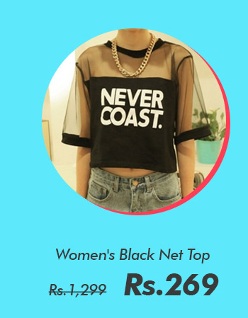 Women's Black Net Top