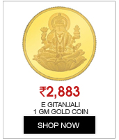 E Gitanjali 1 GM 24KT 995 Purity Laxmi Gold Coin BIS Hallmarked