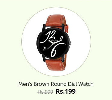 Men's Brown Round Dial Watch