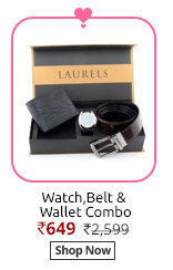 Laurels Wallet,Watch And belt Combo (DIP-202 IND-01)  