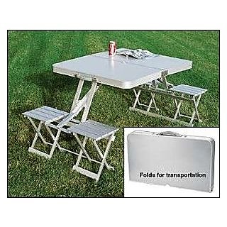 New Aluminium Portable Folding Picnic Table & Chairs Set