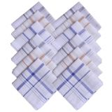 100% Cotton Stripe Pattern Handkerchiefs (Pack of 12)