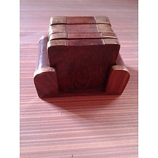 Wooden Tea Coaster With 6 Plates - 1031254