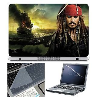 FineArts Laptop Skin Captain Jack Sparrow With Screen Guard and Key Protector - Size 15.6 inch