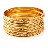 Pari Set Of 12 Gold Plated Thin Bangles