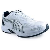 Puma Aron White & Silver Sports Shoes (8301)