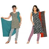 Zadine Collection Pack of 2 Polyester Printed Dress Material 038-039