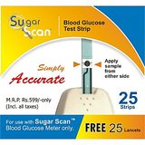 Thyrocare Sugar Scan 25 Strips + FREE 25 Lancets for Glucometer Blood Sugar Monitor