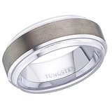 Peora 8 Mm Matte Brush Finish Tungsten Carbide Men'S Ring With Side Grooves